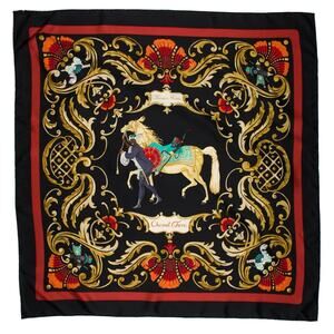 Authentic Hermes Silk Scarf CHEVAL TURC Carre 90 cm 35 X 35 Shawl Wrap